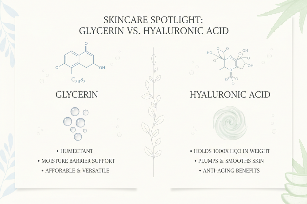 Glycerin vs. Hyaluronic Acid: The Professional Layering Strategy for 24-Hour Hydration