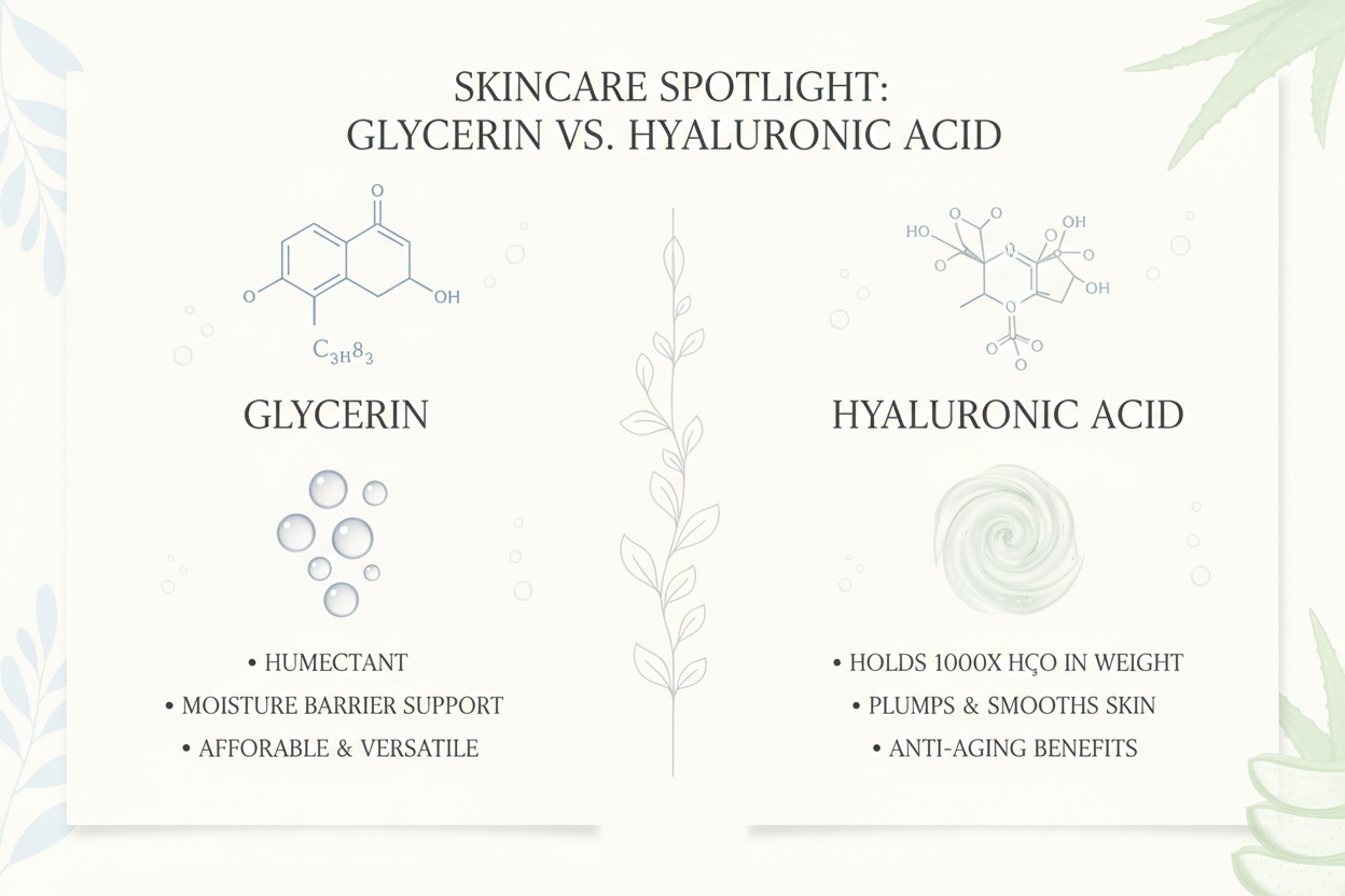 Glycerin vs. Hyaluronic Acid: The Professional Layering Strategy for 24-Hour Hydration