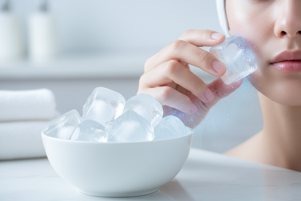 How cooling visibly soothes troubled skin and redness.