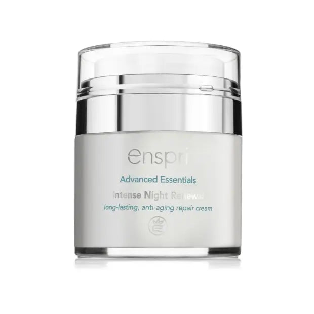 Intense Night Renewal cream jar, a rich overnight treatment for cellular repair and anti-aging.