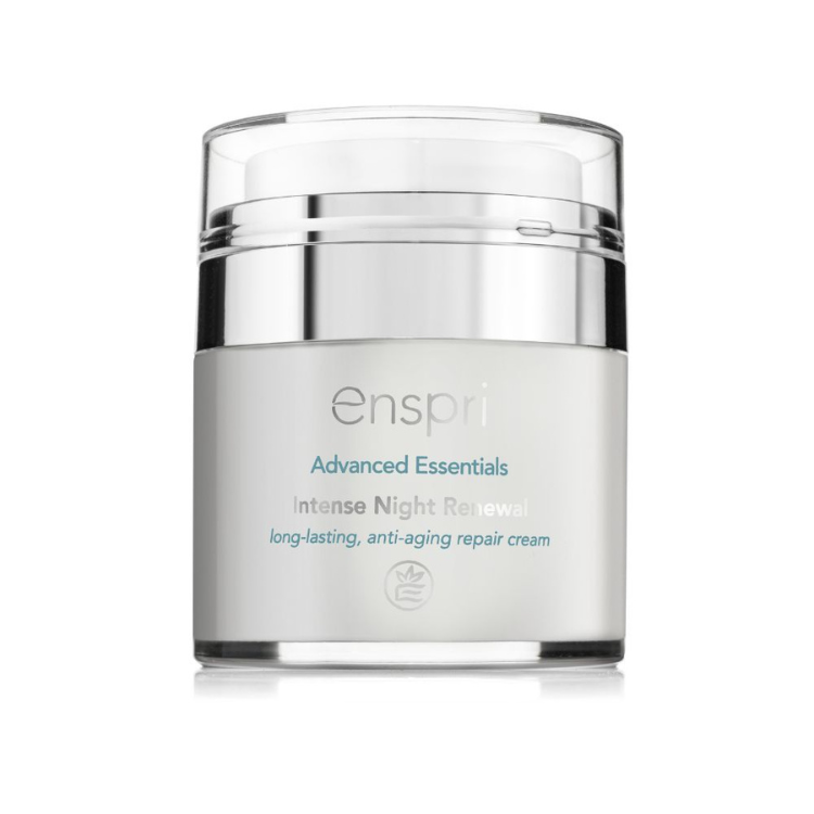 Intense Night Renewal cream jar, a rich overnight treatment for cellular repair and anti-aging.
