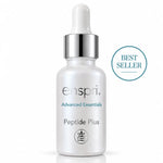 Enspri Peptide Plus professional peptide serum in a pearl-white silver-tone dropper bottle with teal Best Seller badge.
